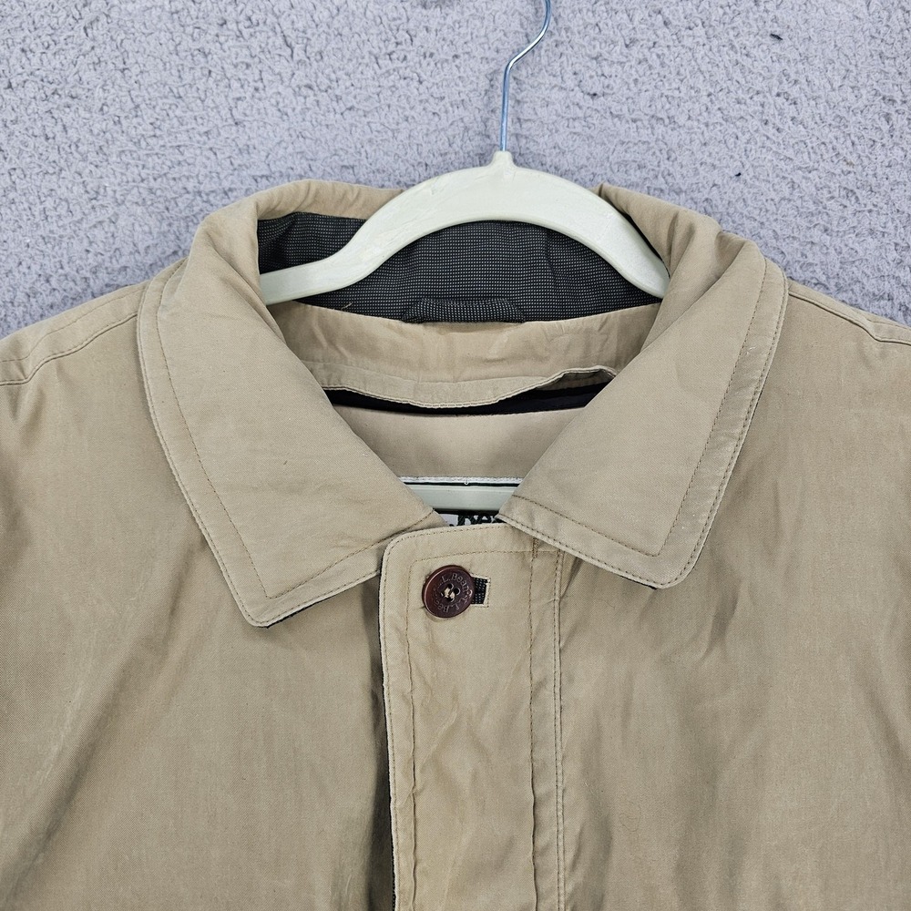 LL Bean 3-in-1 Jacket Chore Coat Mens LT Beige Goose Down Liner Full Zip - Picture 3 of 16
